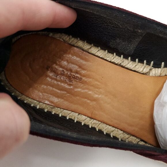 RAG & BONE Burgundy Wine Suede Leather Espadrille Slipon Loafers Flats - Picture 9 of 14